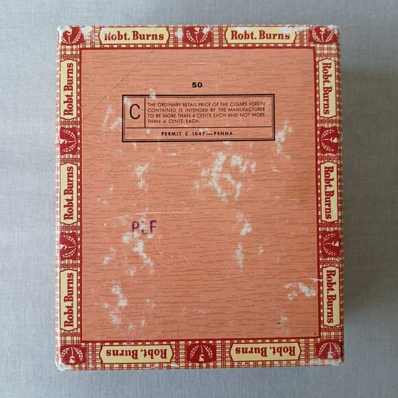 Robt. Burns vintage empty cigar box 5 cent Cigarillos General Cigar Co 5"x4"x2" - Picture 7 of 10